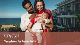  Presentation with baby foot newborn and family - Slide set featuring race family with newborn baby background and a coral colored foreground