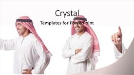  Presentation with brown sugar isolated on white - Presentation design with race god - arab businessman isolated on white background and a lemonade colored foreground