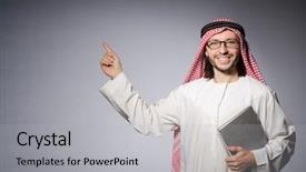  Presentation with god - Cool new presentation with race god - arab student with book backdrop and a  colored foreground