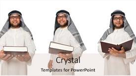  Presentation with arab - Audience pleasing presentation consisting of race god - concept with arab man isolated backdrop and a  colored foreground