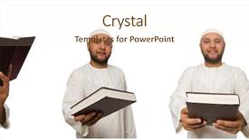  Presentation with arab - PPT theme with race god - concept with arab man isolated background and a  colored foreground
