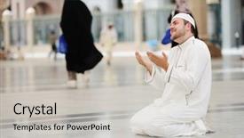  Presentation with sultan mosque in singapore muslim - Slide deck enhanced with race god - muslim praying in medina mosque background and a light gray colored foreground