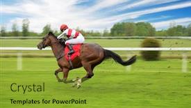  Presentation with shaving - Slide deck featuring race-horse-with-jockeys background and a gold colored foreground