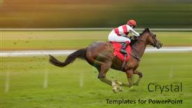 Presentation with shaving - Amazing slide deck having race-horse-with-jockeys backdrop and a gold colored foreground