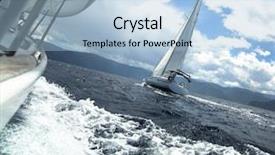  Presentation with stormy sea - Beautiful PPT theme featuring race in a stormy sea backdrop and a light blue colored foreground