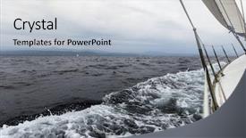  Presentation with stormy sea - Slides consisting of race in a stormy sea background and a  colored foreground