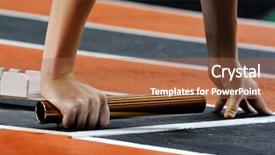  Presentation with race track - Cool new presentation theme with race on track with baton backdrop and a red colored foreground