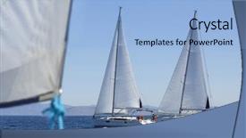  Presentation with sailing yacht race regatta sailboat - Slide deck consisting of handsome mature businessman in a city man standing in front of an escalators at the subway station checking the time background and a gray colored foreground.