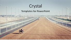  Presentation with camel - Audience pleasing slides consisting of race tracks - dubai camel racing club backdrop and a lemonade colored foreground