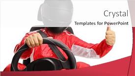  Presentation with race car - Slides with race-with-a-helmet background and a white colored foreground