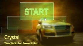  Presentation with racecar - Audience pleasing presentation consisting of racecar - car in the fire outdoors backdrop and a tawny brown colored foreground