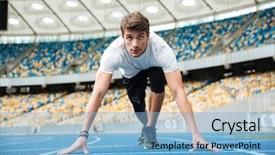  Presentation with start up kdrama - Slides enhanced with concentraion power - concentrated sprinter getting ready background and a light blue colored foreground