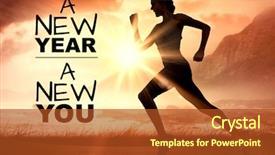  Presentation with new year streamer - Beautiful presentation theme featuring new year new you backdrop and a red colored foreground