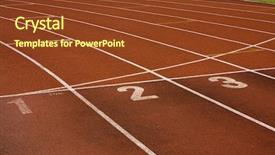  Presentation with running track lanes - Amazing presentation having racetrack detail - running lanes on a track backdrop and a tawny brown colored foreground