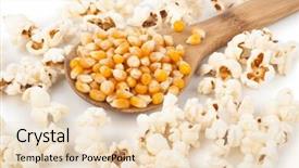  Presentation with popcorn - Presentation theme consisting of raci - corn seeds and popcorn background and a  colored foreground