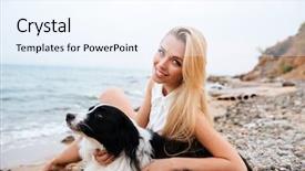  Presentation with relaxing - Audience pleasing presentation consisting of raci - happy beautiful young woman relaxing backdrop and a sky blue colored foreground