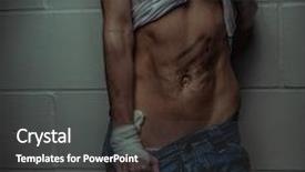  Presentation with fitness - Presentation design enhanced with raci - sexy fitness model posing wearing background and a dark gray colored foreground