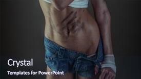  Presentation with fitness - Cool new PPT theme with raci - sexy fitness model posing wearing backdrop and a navy blue colored foreground