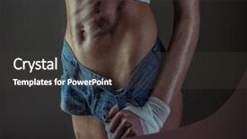  Presentation with metabolism fitness - Presentation with raci - sexy fitness model stomache closeup background and a  colored foreground