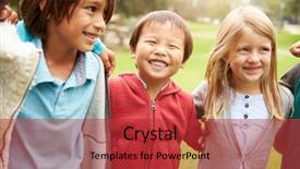  Presentation with young children - Cool new presentation with racial - group of young children hanging backdrop and a red colored foreground