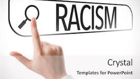  Presentation with racial - Amazing PPT theme having racial discrimination - racism written in search bar backdrop and a white colored foreground