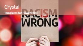 Presentation with racism - Slide deck with racial discrimination - racism wrong card with colorful background and a coral colored foreground