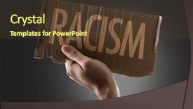  Presentation with racism - Beautiful slide set featuring racial discrimination - racism backdrop and a tawny brown colored foreground
