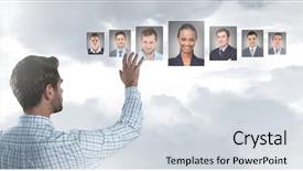  Presentation with racial - Audience pleasing slides consisting of racial profiling - digital composite of man touching backdrop and a sky blue colored foreground