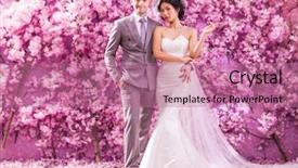  Presentation with racial - Slides consisting of racial profiling - side view of wedding couple background and a coral colored foreground