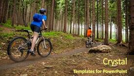  Presentation with indonesian forest - PPT layouts enhanced with racing bikes - girl and boy biking background and a tawny brown colored foreground