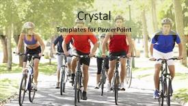  Presentation with assessment cycle - Slides consisting of racing bikes - group of cyclists on cycle background and a soft green colored foreground