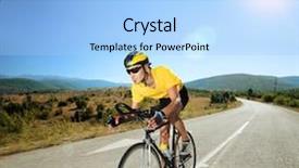  Presentation with road bike - PPT layouts featuring racing bikes - male cyclist riding a bike background and a light blue colored foreground