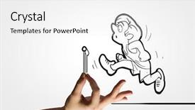  Presentation with funny cartoon - Slides featuring racing cartoon - funny caricature of running sportsman background and a white colored foreground