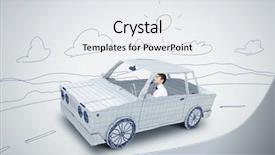  Presentation with car racing - Audience pleasing slide set consisting of racing cartoon - young man driving car made backdrop and a  colored foreground