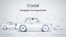  Presentation with car racing - PPT layouts consisting of racing cartoon - young man driving car made background and a white colored foreground