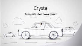  Presentation with driving - Slide set with gold gift box with pink bow isolated over white background background and a lemonade colored foreground