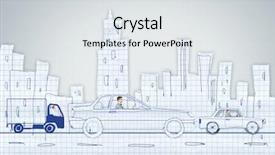  Presentation with car racing - Beautiful presentation featuring cheerful businessman talking on the telephone with a partner on dark background backdrop and a wine colored foreground