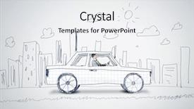  Presentation with car racing - Beautiful presentation featuring racing cartoon - young man driving car made backdrop and a  colored foreground