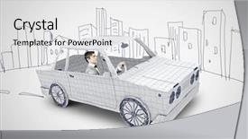  Presentation with driving - Cool new presentation theme with cute little girl reading on floor at home backdrop and a light gray colored foreground