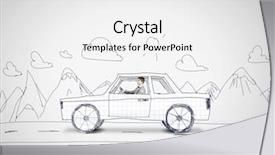  Presentation with car racing - Amazing theme having racing cartoon - young man driving car made backdrop and a  colored foreground