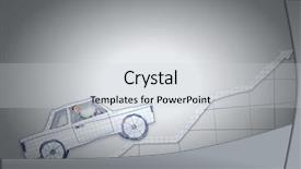  Presentation with sleepy yawning man driving car - Amazing slides having racing cartoon - young man driving car made backdrop and a  colored foreground