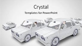  Presentation with driving - Amazing PPT layouts having racing cartoon - young man driving car made backdrop and a  colored foreground