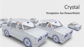  Presentation with car racing - Colorful PPT theme enhanced with racing cartoon - young man driving car made backdrop and a  colored foreground