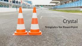  Presentation with racing - Slide set with racing motosports extreme and motoring background and a light gray colored foreground