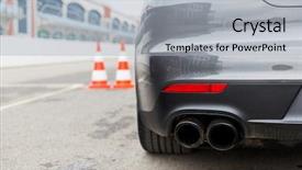  Presentation with car racing - Presentation theme featuring racing motosports extreme and motoring background and a light gray colored foreground