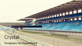  Presentation with car racing - Slides having racing motosports extreme and motoring background and a soft green colored foreground