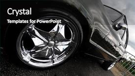  Presentation with car racing - Slides consisting of racing sport car wheel background and a black colored foreground