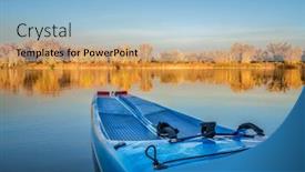  Presentation with fall lake - Colorful PPT layouts enhanced with racing-stand-up-paddleboard backdrop and a light blue colored foreground