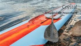  Presentation with leash - PPT layouts featuring racing-stand-up-paddleboard background and a light gray colored foreground