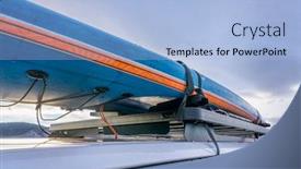  Presentation with suv car - PPT theme having racing stand up paddleboard on roof racks of suv car background and a light blue colored foreground